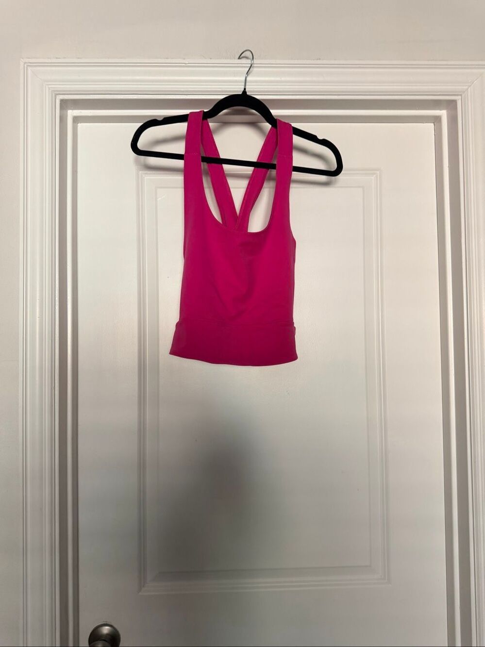Free People Movement Hot Pink Cross Back Activewear Crop Tank Top Yoga Size L